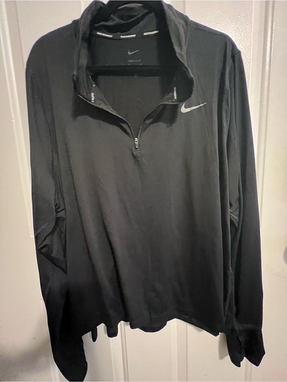 Nike Black Running Dri-FIT Pullover with Grey Swoosh